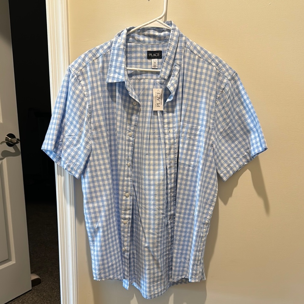 The Children's Place Blue and White Casual Button Down Shirt